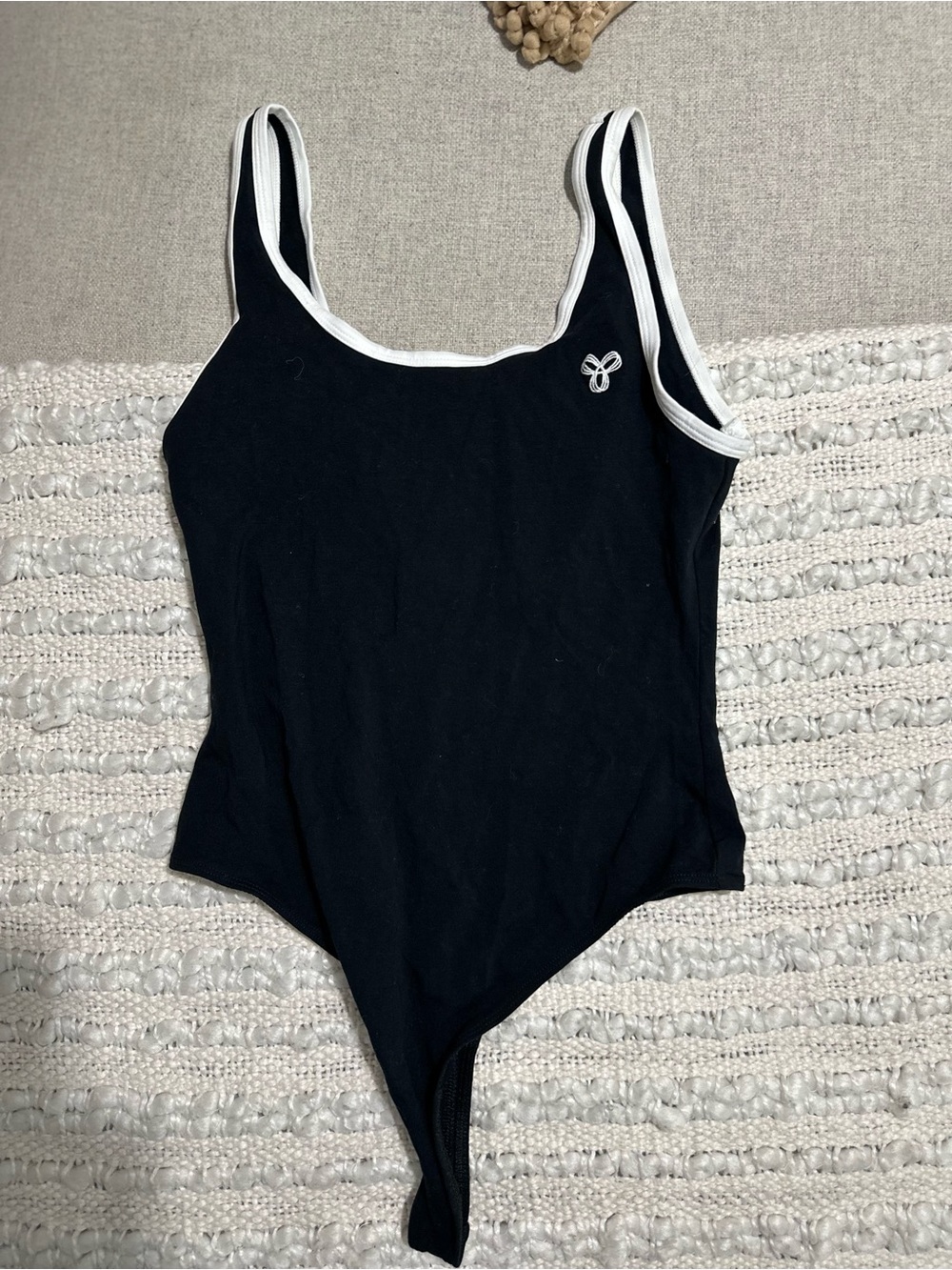 TNA Black Bodysuit with White Trim